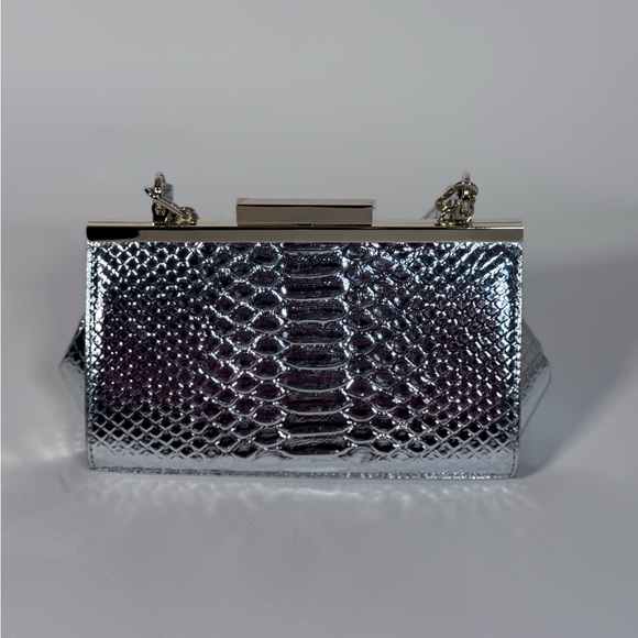 NWOT JCrew Structured three-in-one bag in metallic snake embosse Italian leather - Picture 3 of 6